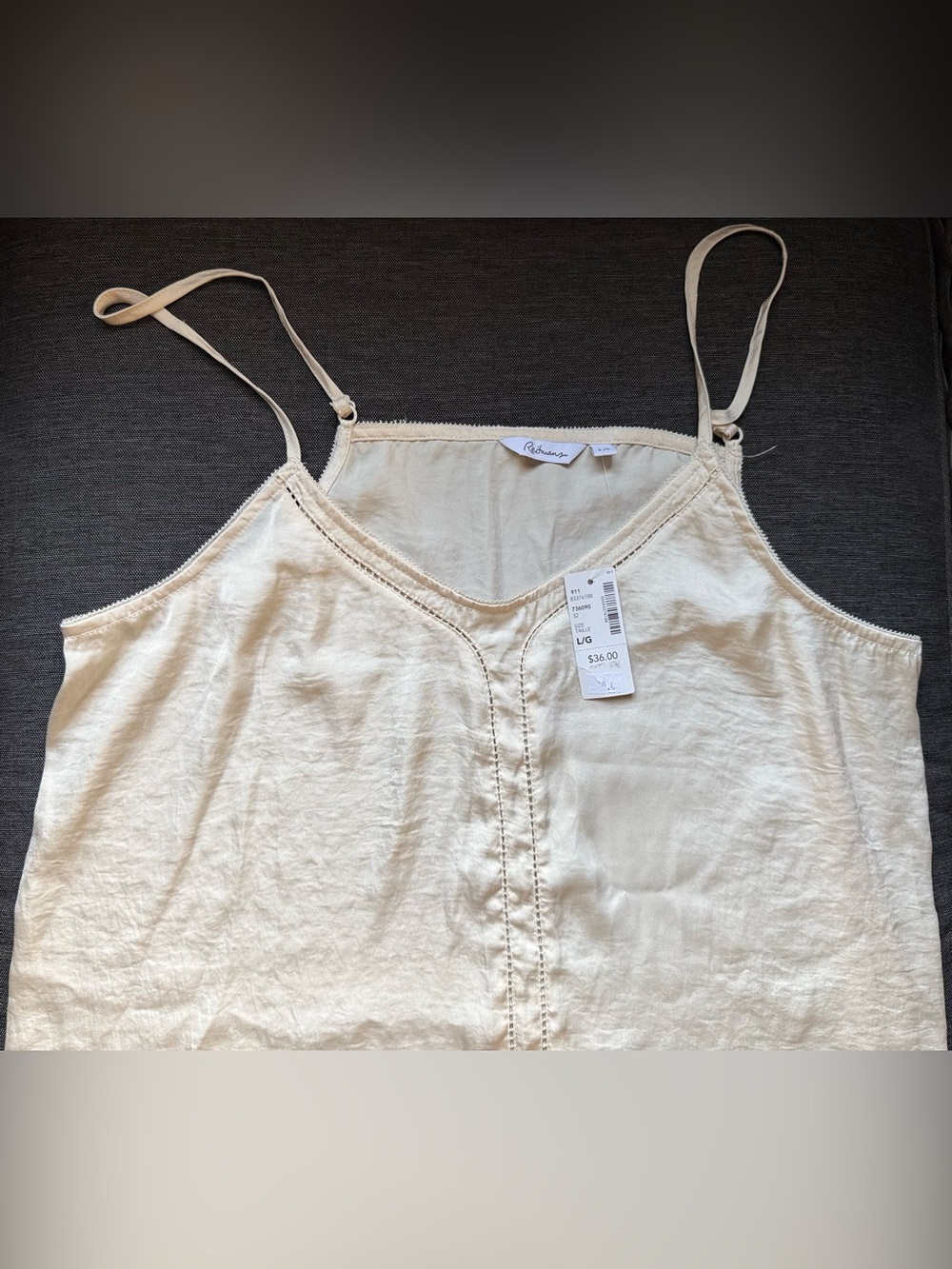 Vintage Cream/Light Yellow Lightweight Spaghetti-Strap Cami